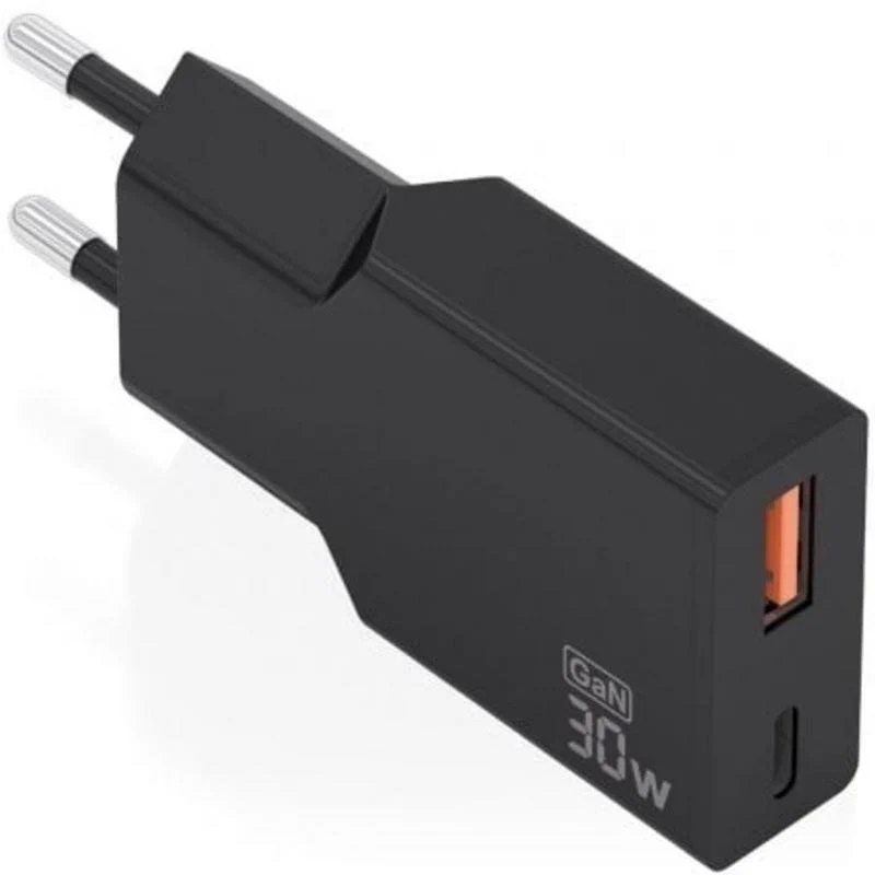 Chargeur Aisens A110-1005 GaN 30W USB-C PD3.0 QC4.0 USB-A QC3.0 Noir