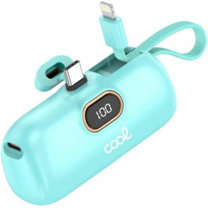 Power Bank Cool 5000 mAh Mint léger portable avec câble intégré