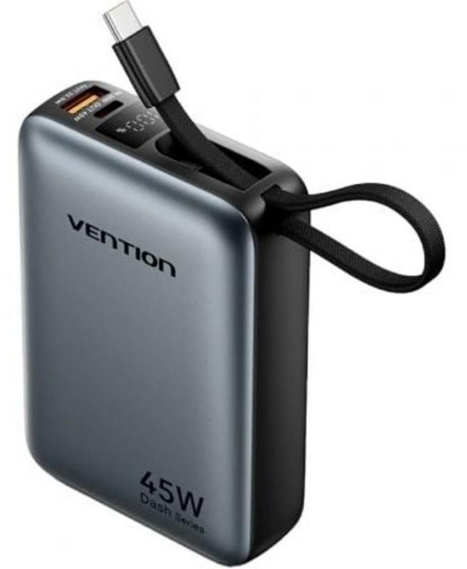 Powerbank Vention FHG 20000 mAh 45W Gris avec câble USB-C