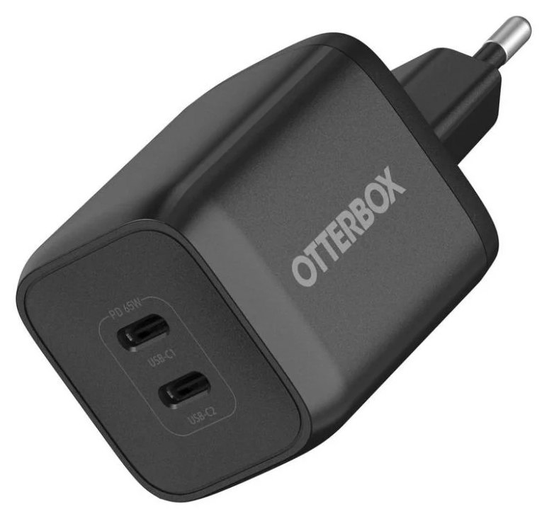 Chargeur OtterBox Standard 65W USB-C Double Port GaN Euro Noir