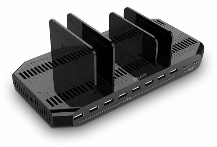 Chargeur Lindy 73435 10 ports USB Charge rapide 120W Noir