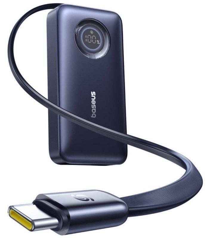 PowerBank Baseus EnerCore CR11 10000 mAh 45W avec câble rétractable bleu