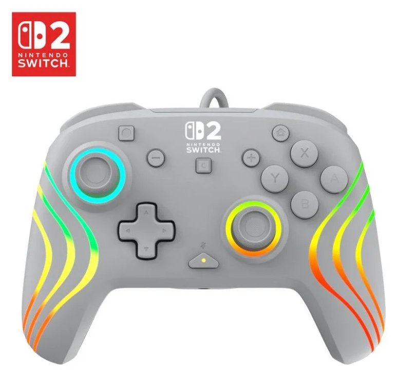 Manette Turtle Beach Afterglow Wave Gris RGB filaire pour Nintendo Switch 2