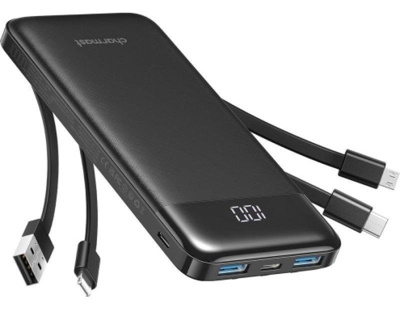 Chargeur externe Charmast W1148 10.000 mAh 4 câbles intégrés 6 sorties