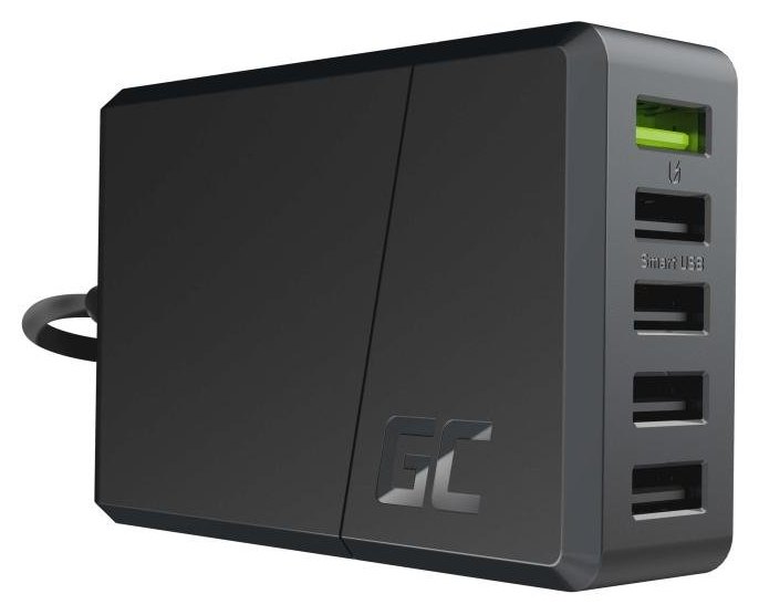 Chargeur Green Cell CHARGC05 5 Ports USB 2.0 52W Quick Charge 3.0 Noir