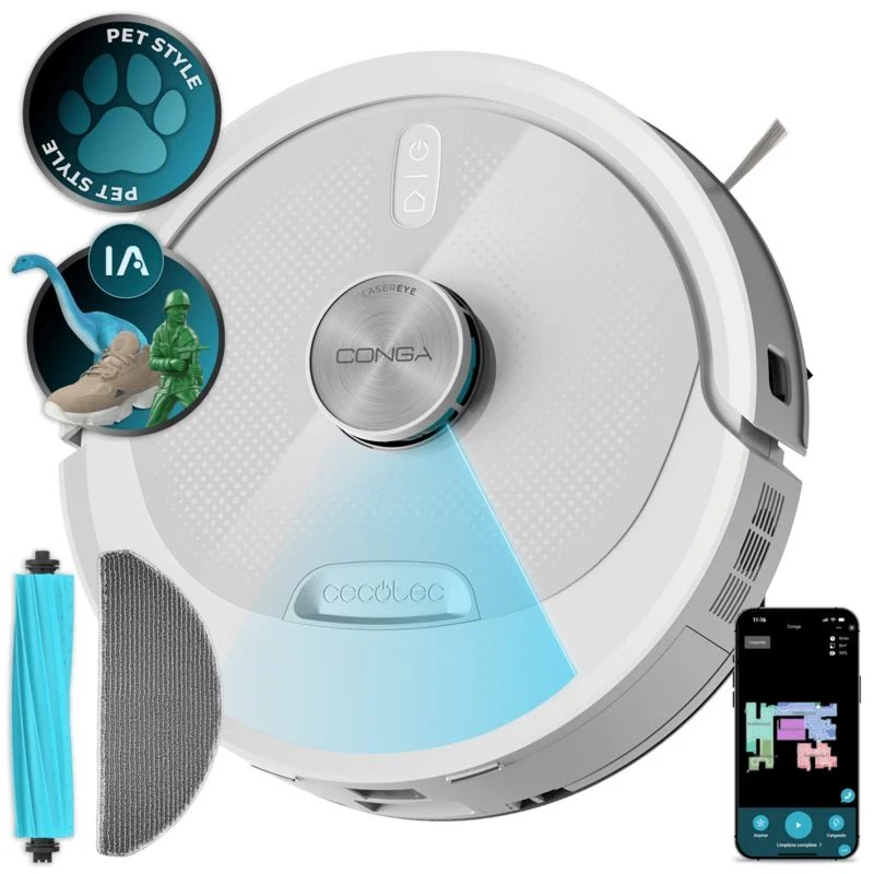 Aspirateur Robot Cecotec Conga M90 Pearl Navigation Laser 25.000 Pa avec IA