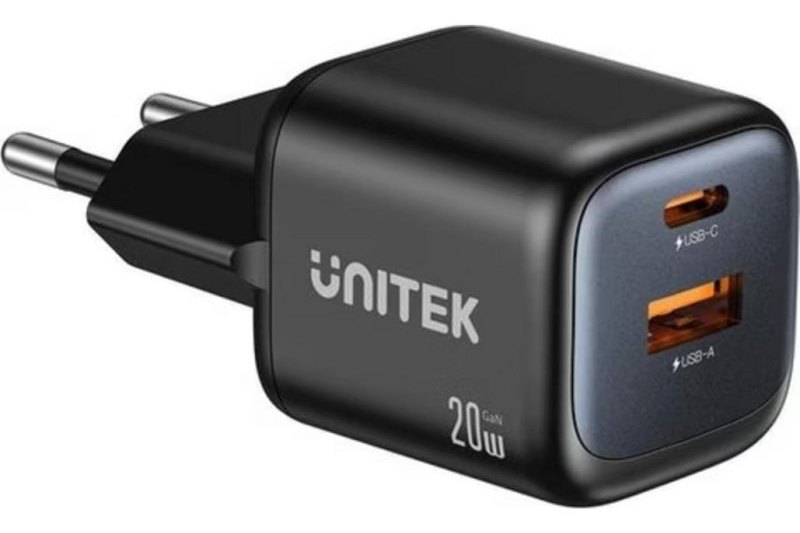 Chargeur USB Unitek P1128ABK01-EU 20W GaN Power Delivery 3.0 2 Ports