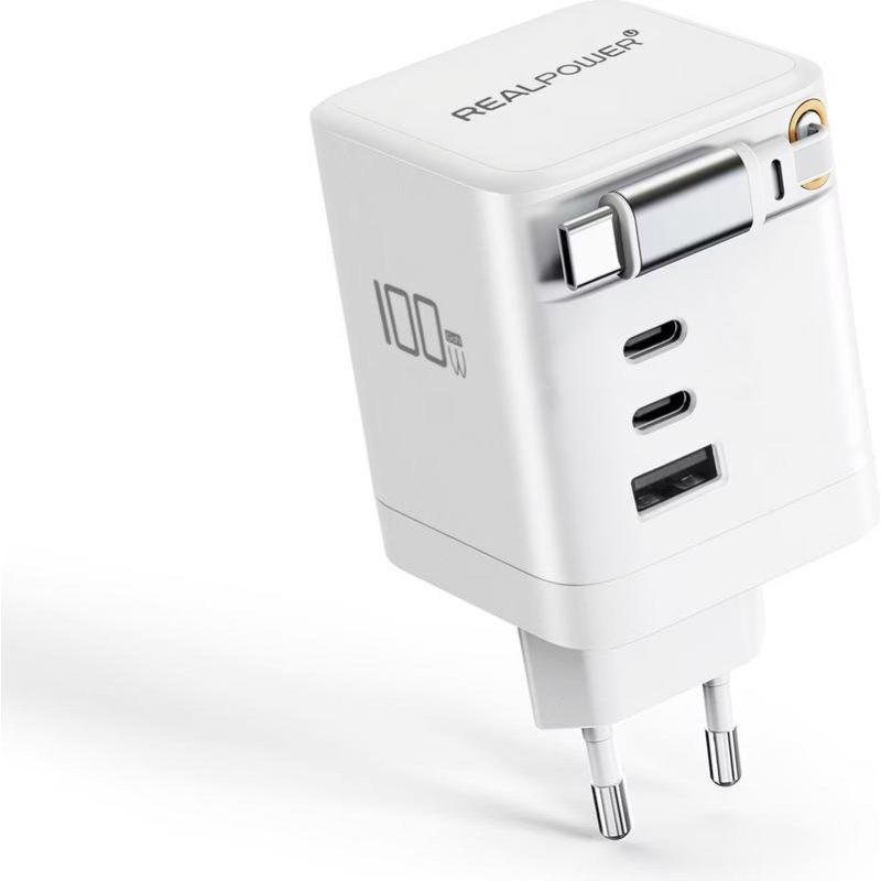 Chargeur USB RealPower GaN 100W 4 Ports Power Delivery 3.0
