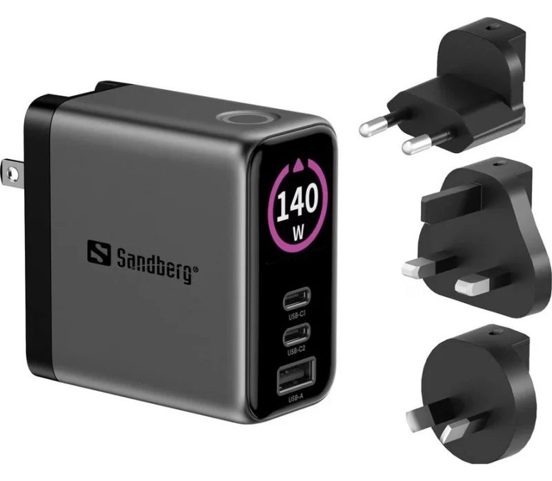 Chargeur USB Sandberg Travel Charger PD140W Display 3 Ports