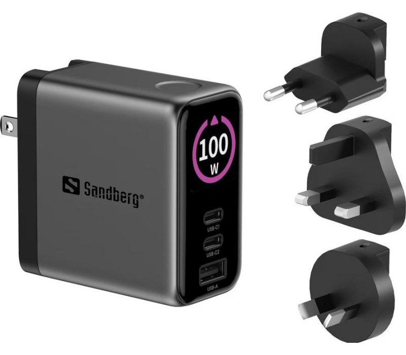 Chargeur Sandberg Travel Charger PD100W Display USB-C et USB-A