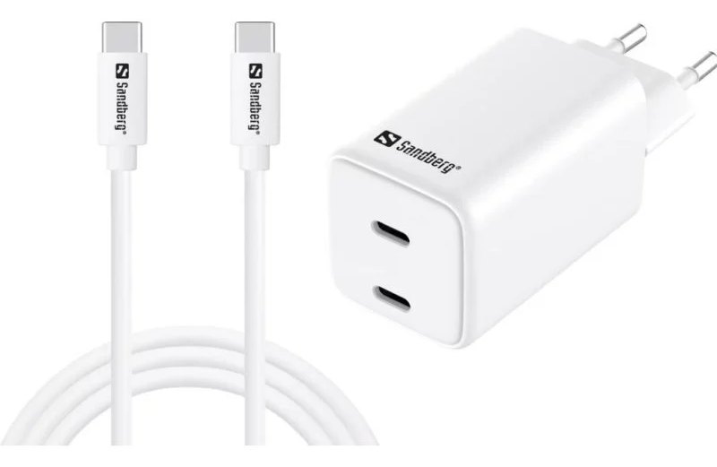 Chargeur USB-C Sandberg PD65W 2 Ports 1,5M