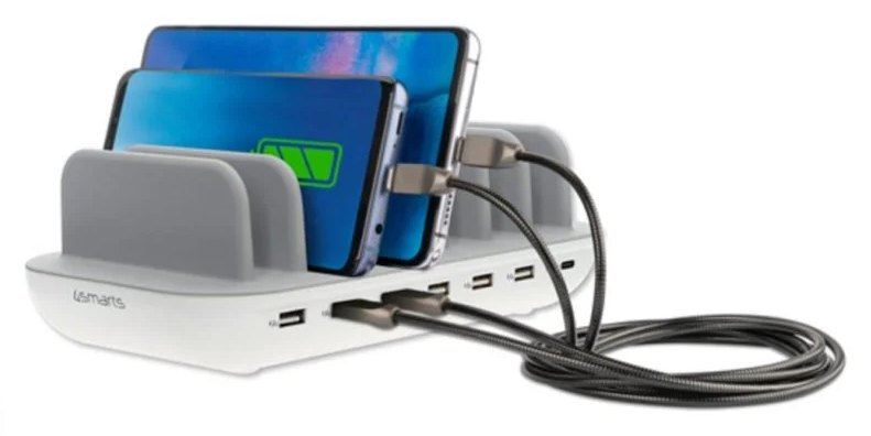 Chargeur USB 4SMARTS 462310 60W Gris pour Smartphone et Tablette