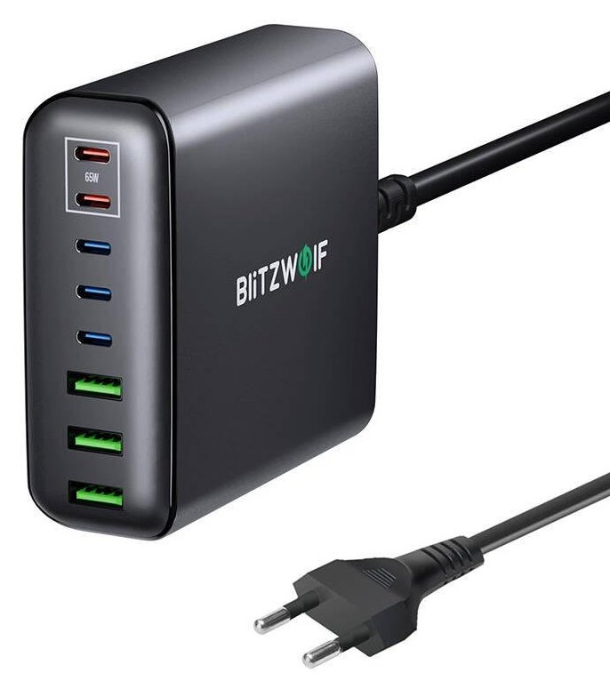 Chargeur Secteur Blitzwolf BW-S26 250W GaN Noir