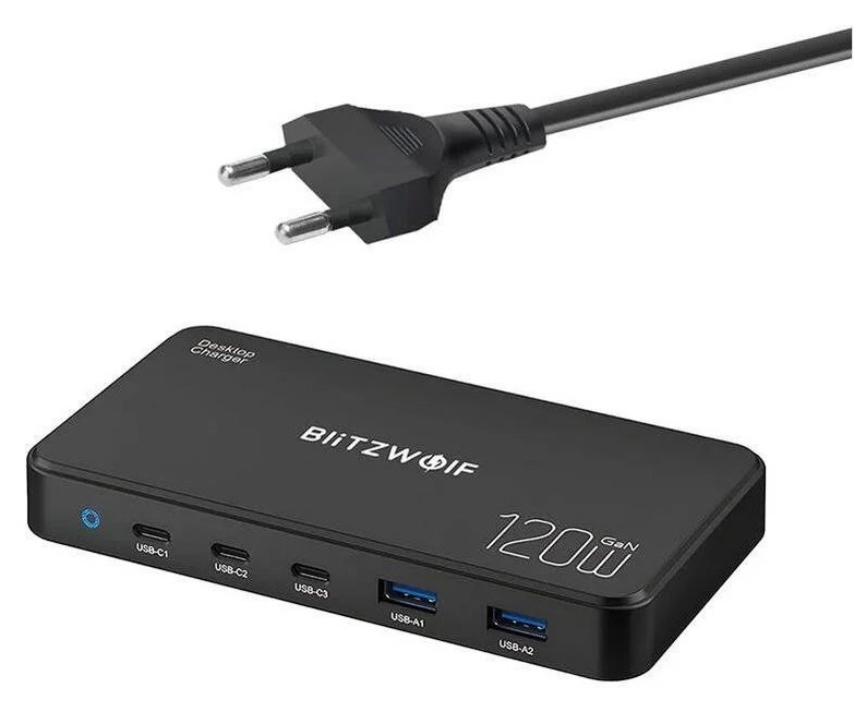 Station de charge Blitzwolf BW-I100 5 en 1 120W USB-C et USB-A
