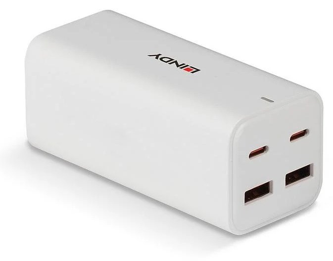 Cargador Lindy 73441 100W 4 Ports USB-C GaN Blanc Intérieur