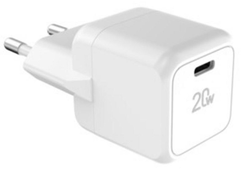 Chargeur Tucano GaN 20W USB-C Blanc Charge Rapide