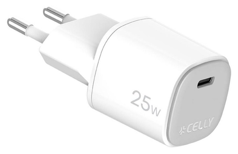 Chargeur mural Celly UPTC 25W USB-C GaN Blanc