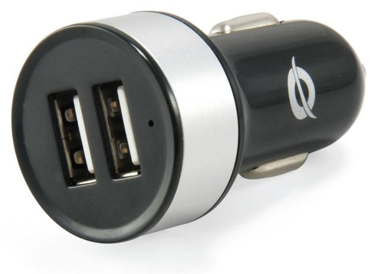 Chargeur Voiture Double USB Conceptronic CUSBCAR2A 2.1A Argent
