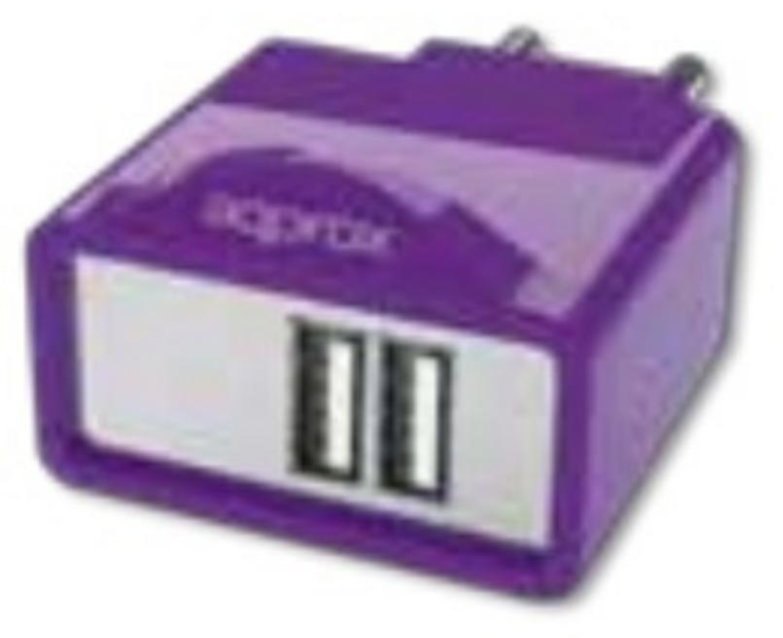 Chargeur mural universel APPROX APPUSBWALL21P 2 ports USB 5V/2.1A violet