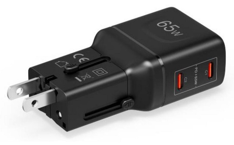 Chargeur Celly MULTIPLUGSL65W 65W 2 Ports USB-C Power Delivery Noir