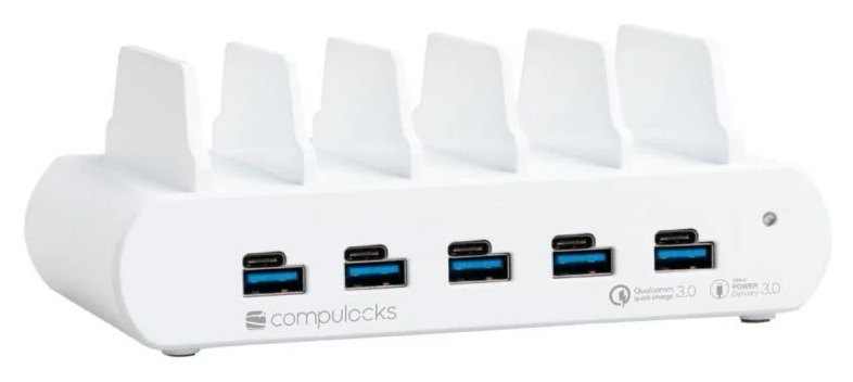 Station de Charge USB 5 Ports Compulocks Intérieure Blanche