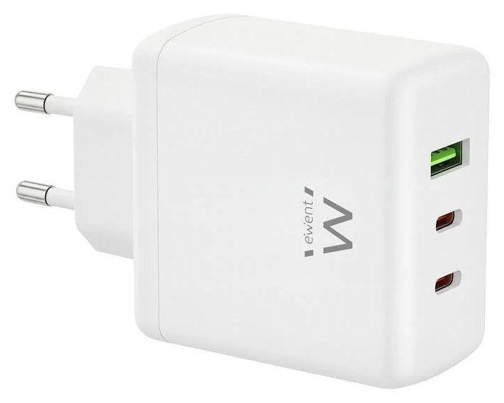 Chargeur Ewent EW1333 65W 3 Ports USB-C et USB-A GaN Fast