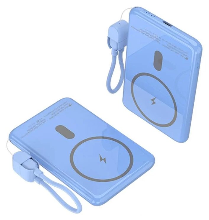 Batterie Externe Leotec Power Bank Inalámbrico 5000 mAh 20W Bleu