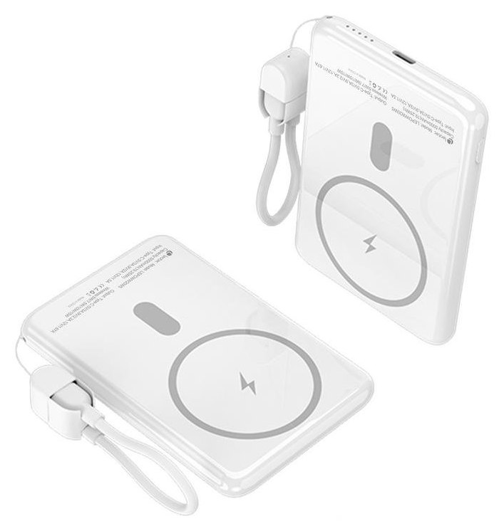Chargeur de batterie externe Leotec 5000 mAh 20W sans fil blanc