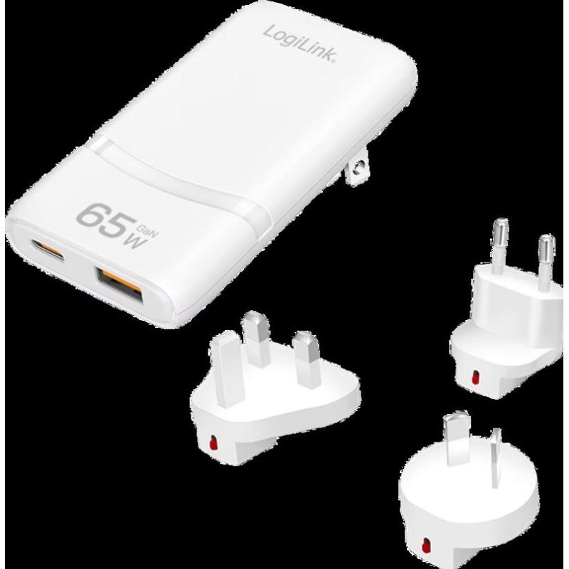 Chargeur Dual USB GaN 65W USB-C PD 3.0 USB-A QC 3.0 LogiLink