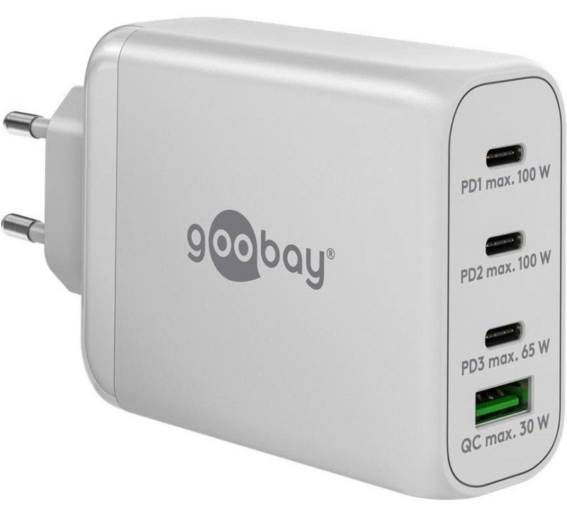 Chargeur Rapide USB-C PD 100W Goobay 65556 Multiport Blanc