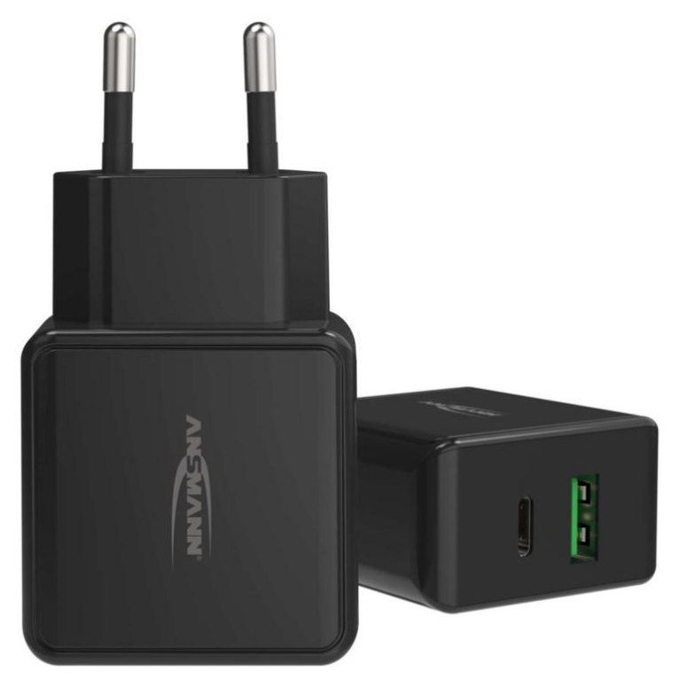 Chargeur USB-C et USB-A 20W Ansmann HC218PD Noir