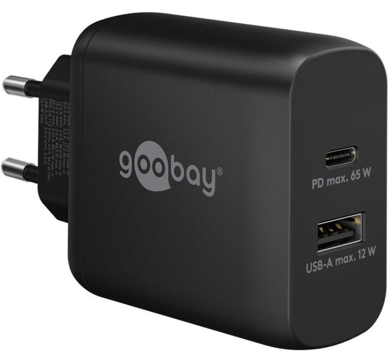 Chargeur Rapide Dual USB-C PD GaN 65W goobay 65409