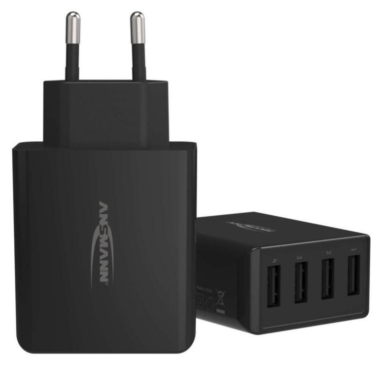 Cargador Ansmann HC430 4 Ports USB 2.0 Noir