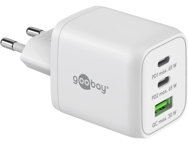 Cargador USB-C PD GaN 65W goobay 64754 Multiport