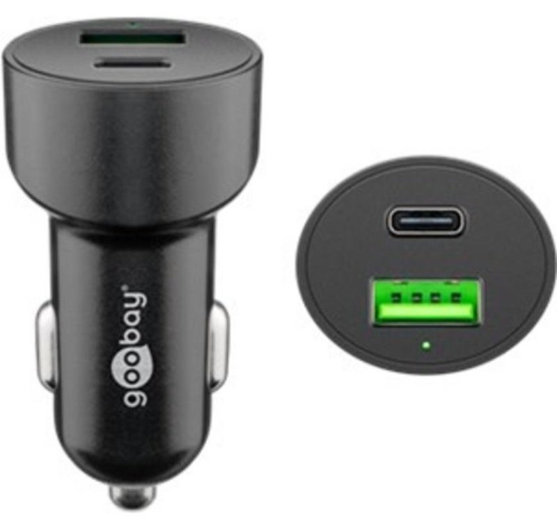 Chargeur Voiture Goobay Dual USB-C PD 30W Noir