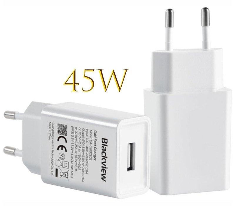 Cargador USB-C 45W Blackview Carga Rápida 3.0