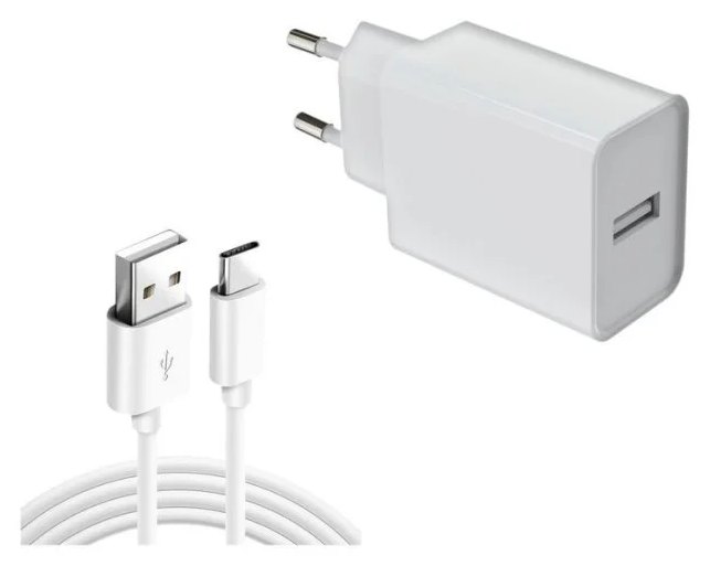 Chargeur DLH 12W USB-A avec câble USB-C 1 m Blanc