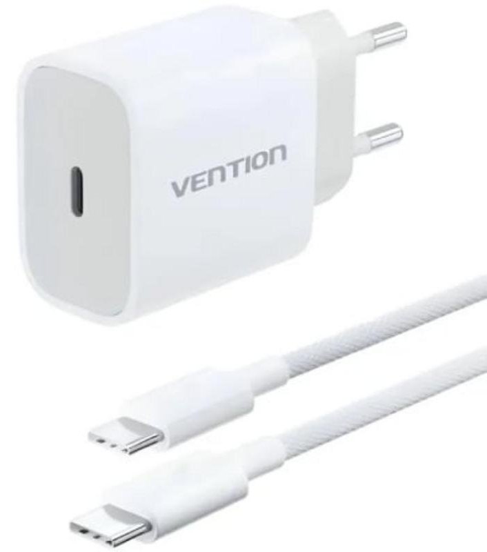 Chargeur mural Vention 20W USB-C PD avec câble 1M