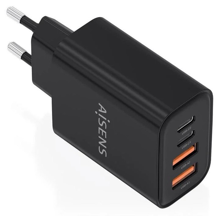 Chargeur GaN Aisens 32W 2XUSB-C PD3.0 2XUSB-A Noir