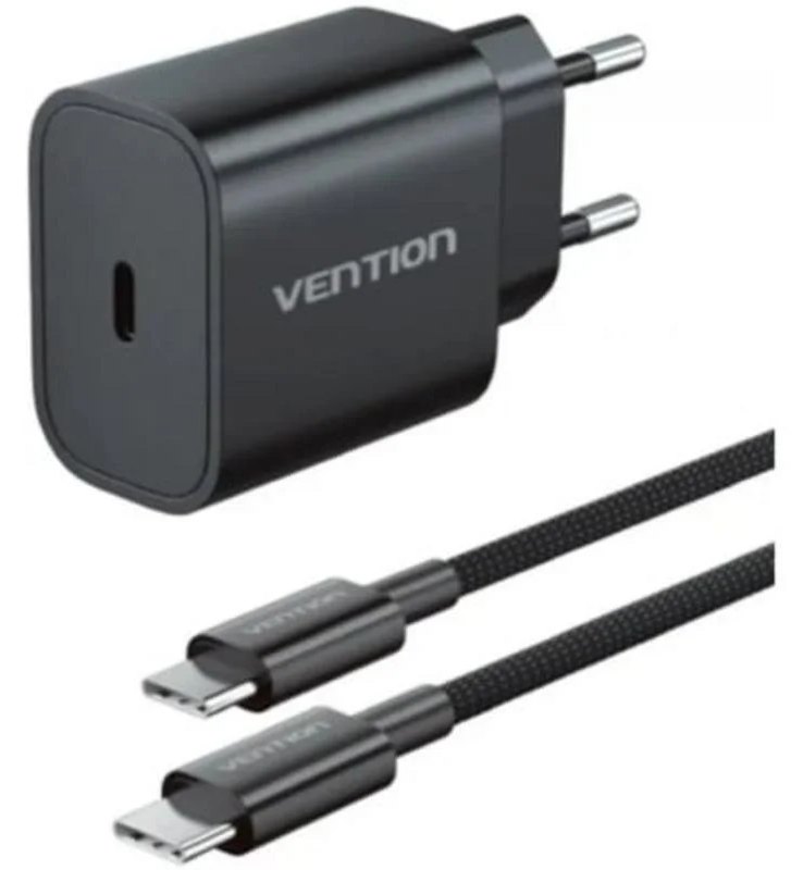 Chargeur mural Vention 20W USB-C avec câble Lightning 1M G17B0-EU Noir