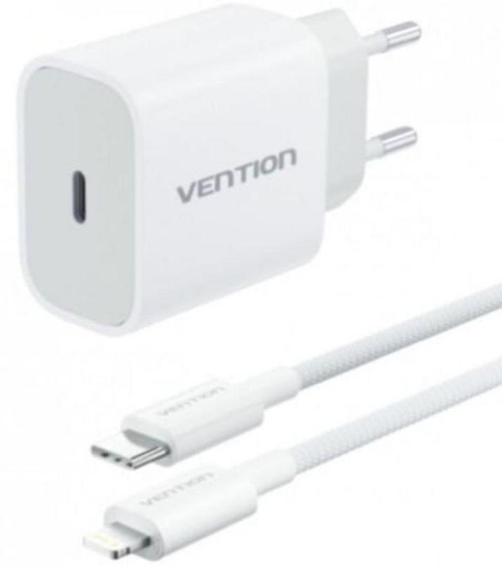 Chargeur mural Vention 20W USB-C avec câble Lightning 1M G17W0-EU Blanc