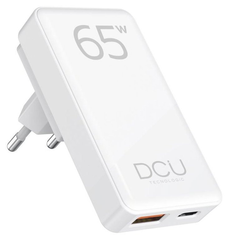 Dcu-tecnologic-brand Chargeur mural pliable DCU Tecnologic GaN USB-C 65W + USB-A 18W