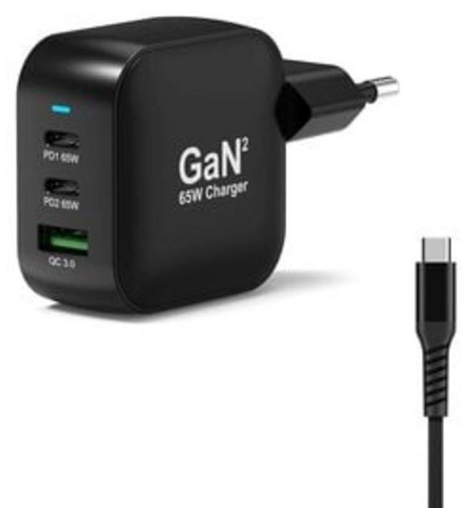 Chargeur Port Connect 65W USB-C PD GaN avec Câble 2M
