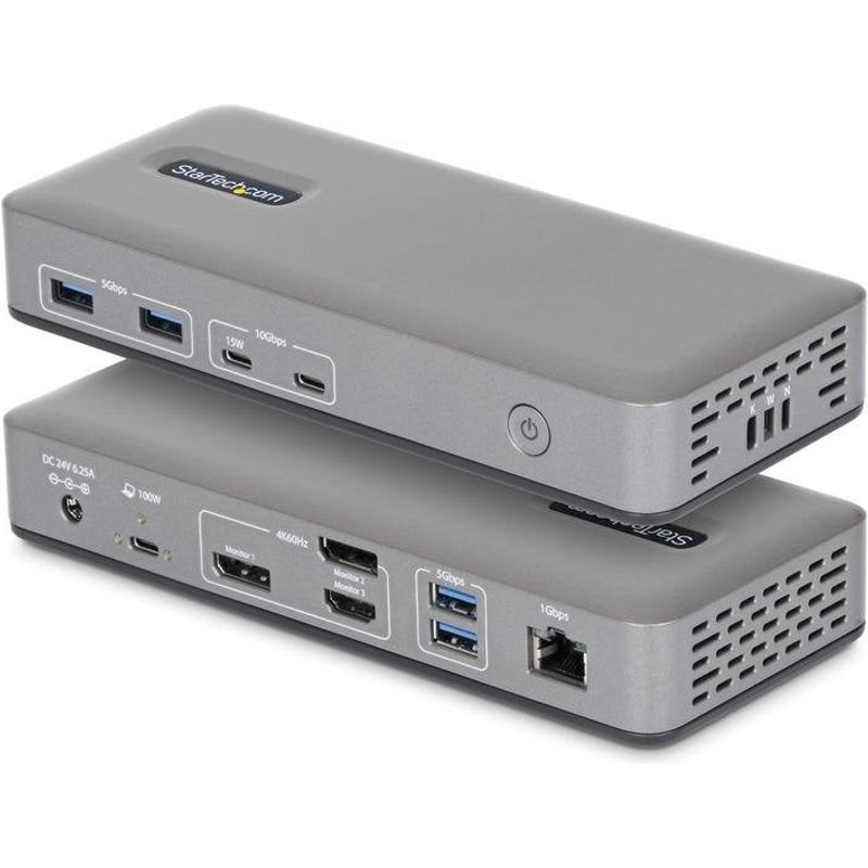 StarTech.com Station d'Accueil USB-C Triple Écrans 4K (2X 4K 60 Hz, 1X 4K 30 Hz)