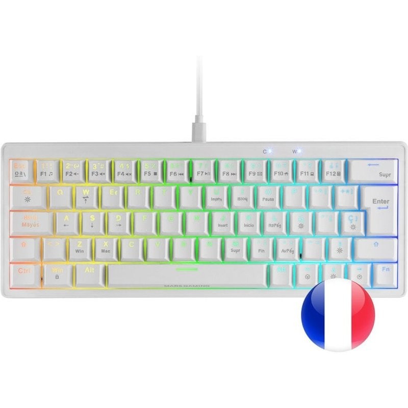 Mars Gaming MKMINIPRO Blue Switch (Blanc)