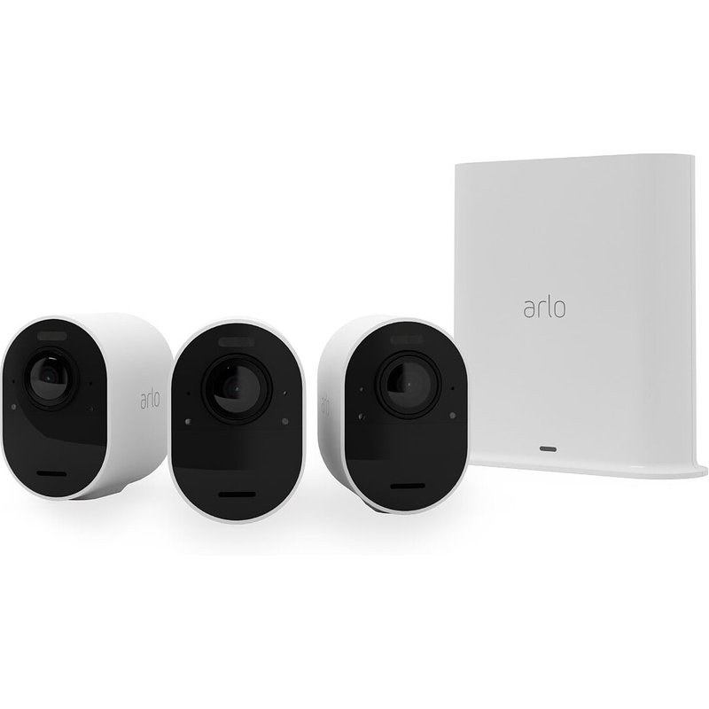 Arlo Ultra 2 Security System 3 Camera Kit - Blanc (VMS5340)