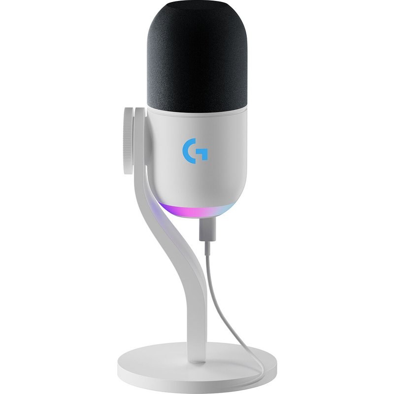 Microphone gaming Logitech G Yeti GX RVB dynamique avec Lightsync pour PC et Mac Blanc