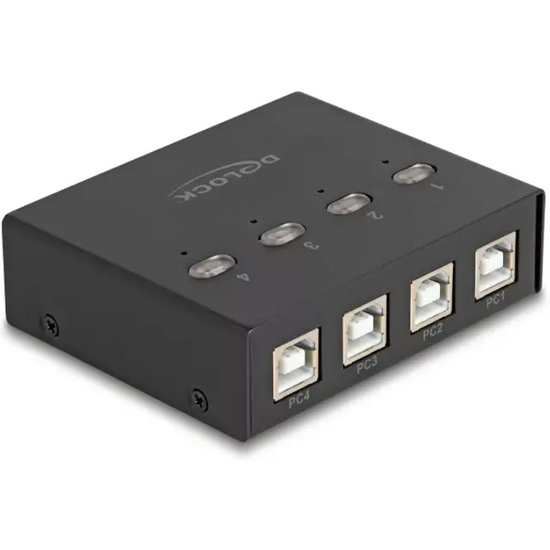 DeLock Commutateur 4 PC vers 4 périphériques USB 2.0 avec 4 entrées USB-B / 4 sorties USB-A