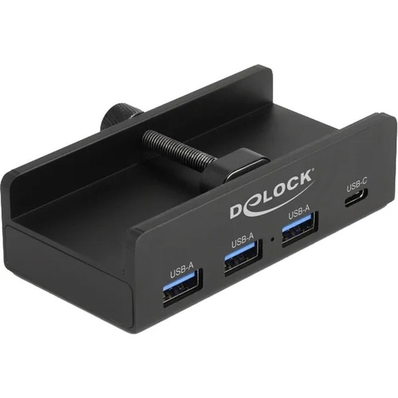 DeLock USB 3.0 Hub externe 3 ports USB-A + 1 port USB-C avec vis de verrouillage