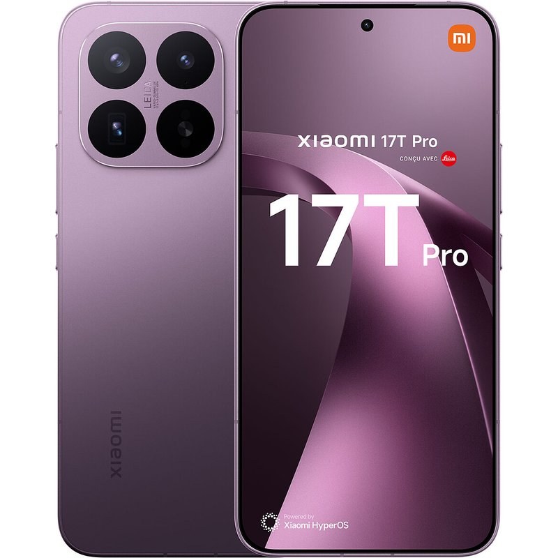 Smartphone Xiaomi 17T Pro 6,83" 5G Double nano SIM 512 Go Violet conçu avec Leica